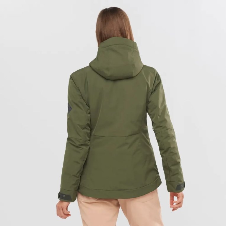 Jaquetas De Esqui Salomon Snow Rebel Insulated Hoodie Feminino Verde Oliva | PT T63975